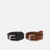 Pier One LEATHER 2 PACK – Ceinture Prix Exclusifs Ceintures Boucle Ardillon Homme