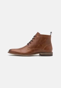 Prix Sympa Pier One LEATHER – Bottines à Lacets – Camel Bottes Rond Homme
