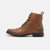 Pier One LEATHER – Bottines à Lacets Prix Exclusifs Bottes Rond Homme