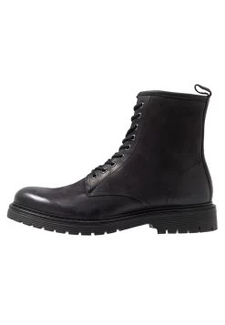 Pier One LEATHER – Bottines à Lacets Haute Qualité Bottes Rond Homme