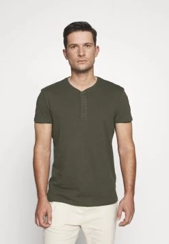 Pier One Prix Gelé T-shirt Basique T-shirts Col Tunisien Homme